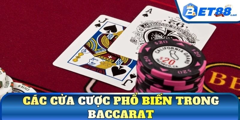 Các cửa cược phổ biến trong Baccarat